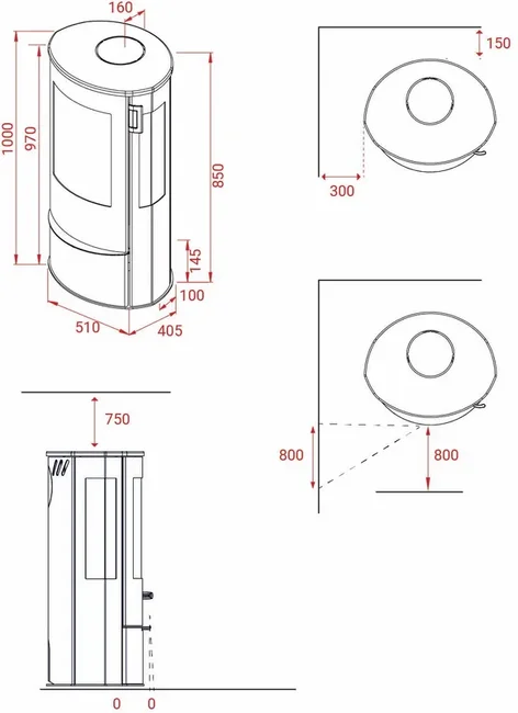 Kaminofen Lotus Liva 6, Stahlseiten