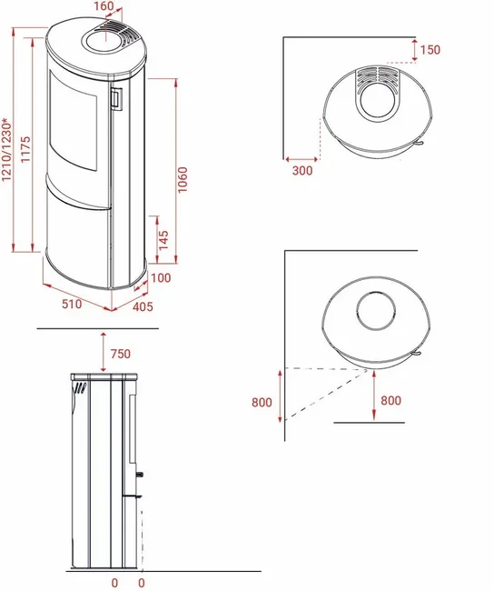 Kaminofen Lotus Liva 6 G, Glas