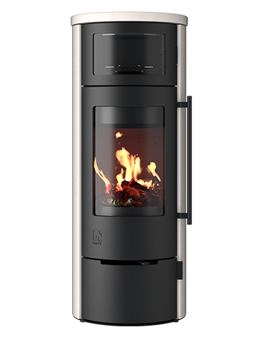 Kaminofen Drooff Aprica 2 Cook PremiumWhite 8,0 kW mit Holzfachtür Raumluftunabhängig (RLU)