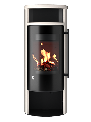 Kaminofen Drooff Aprica 2 Plus Trend PremiumWhite ohne Holzfachtür ohne Teefachblende DIBT-Zulassung