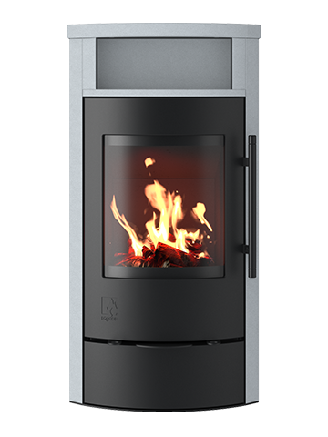 Kaminofen Drooff Arola 2 PremiumGrey mit Holzfachtür DIBT-Zulassung