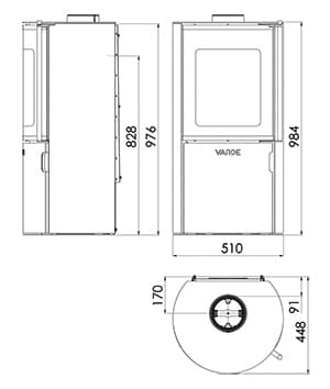 Varde Kaminofen Nordic 3 schwarz