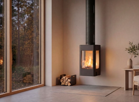 Nordpeis Kaminofen YoU Ceiling Deckenhängend dunkle Thermotte
