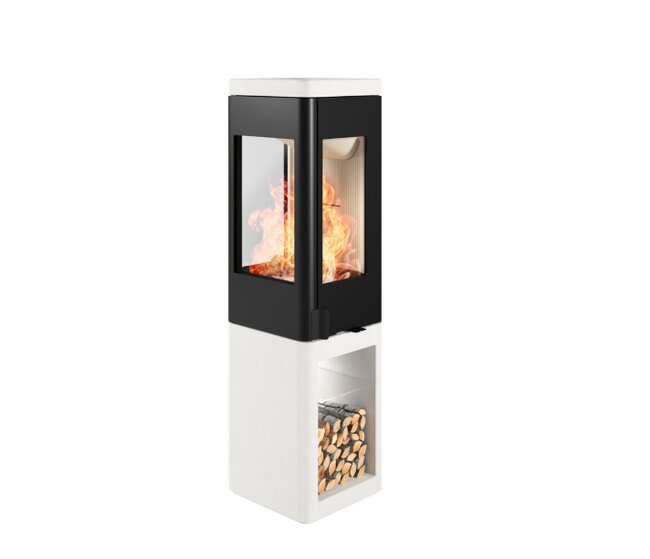 Nordpeis Kaminofen YoU Colorado White High helle Thermotte