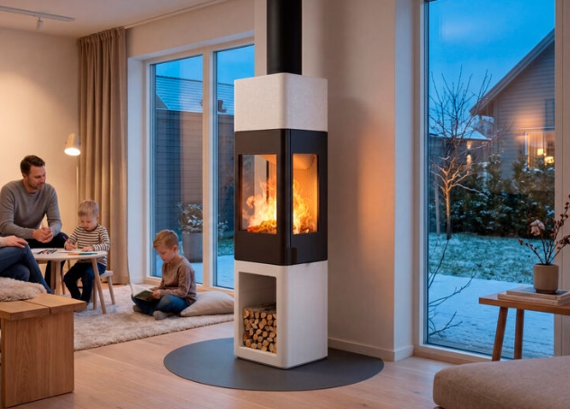 Nordpeis Kaminofen YoU Colorado White High helle Thermotte