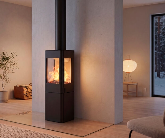 Nordpeis Kaminofen YoU Steel helle Thermotte