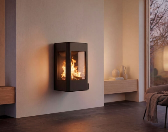 Nordpeis Kaminofen YoU Wall dunkel Thermotte