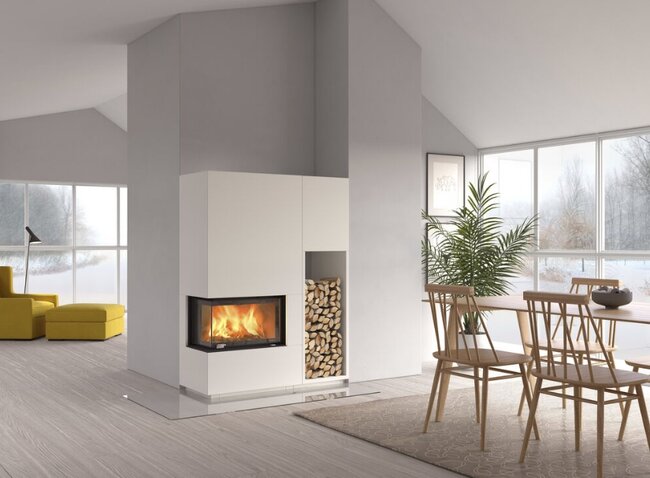Kaminbausatz Nordpeis Monaco A links dunkle Thermotte