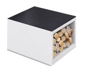 Monaco L Holzfach/Seitenbank mit Auflage schwarz