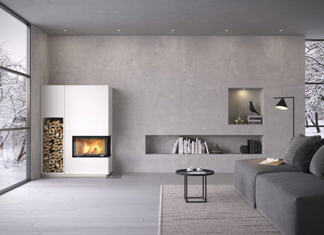 Kaminbausatz Nordpeis Monaco A rechts dunkle Thermotte