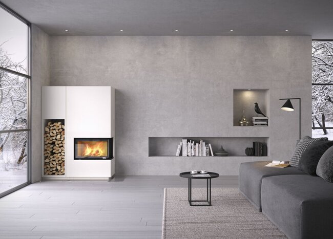 Kaminbausatz Nordpeis Monaco A rechts helle Thermotte