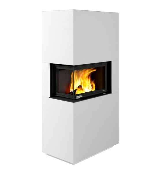 Kaminbausatz Nordpeis Monaco A High links dunkle Thermotte