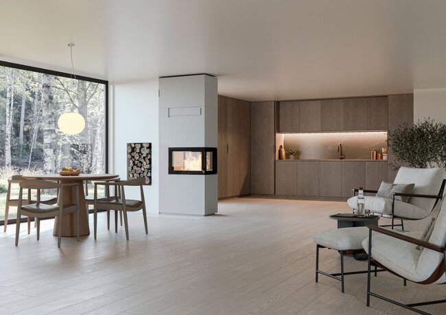 Kaminbausatz Nordpeis Genève P High dunkle Thermotte