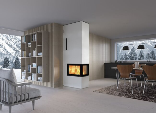 Kaminbausatz Nordpeis Davos P High dunkle Thermotte