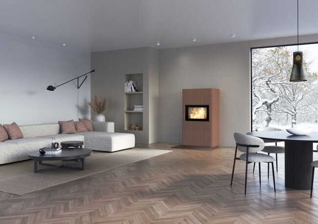 Kaminbausatz Nordpeis Wave F 3+2 helle Thermotte