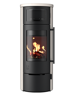 Kaminofen Drooff Aprica 2 Cook PremiumWhite 8,0 kW mit Holzfachtür DIBT-Zulassung
