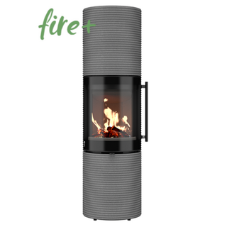 Drooff Kaminofen BRUNELLO 2 L Groove StilBeton basalt / Stangengriff inkl. fire+ Abbrandsteuerung