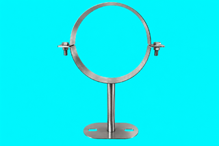 Wandhalter -250 mm kürzbar für Edelstahlrohr doppelwandig DN 130 mm, Senotherm gussgrau #288 ISO387130g