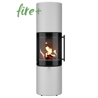 Drooff Kaminofen BRUNELLO 2 L Groove StilBeton cream/ Stangengriff mit fire+ Abbrandsteuerung