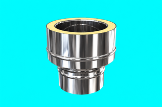 Edelstahlschornstein 0,8mm Premium Übergang EW 0 DW