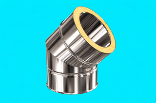Edelstahlschornstein 0,8mm Premium Winkel 45°