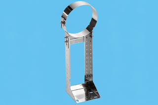 DINAK Edelstahlschornstein Verst. Wandhalter mit integriertem Klemmband Lang 250 - 430mm DW