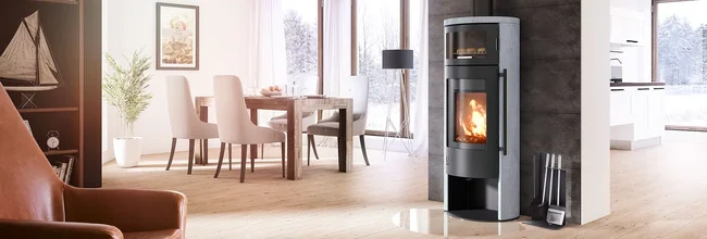 Kaminofen Drooff Aprica 2 Cook PremiumWhite 8,0 kW mit Holzfachtür Raumluftunabhängig (RLU)