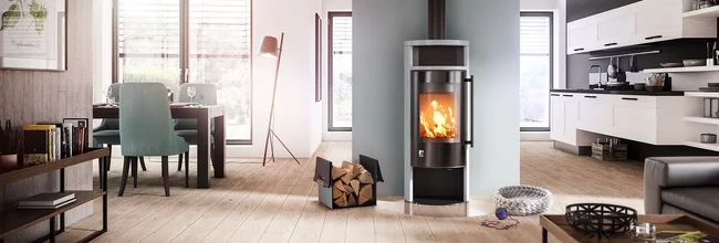 Kaminofen Drooff Aprica 2 Plus Trend NatStone ohne Holzfachtür ohne Teefachblende DIBT-Zulassung