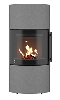 Drooff Kaminofen Catania 6 kw StilBeton basalt mit Stangengriff & fire+ Abbrandsteuerung