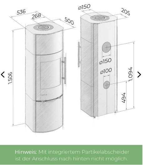 Drooff Kaminofen GARDA 2 Plus PremiumWhite inkl. Fire+ Abbrandsteuerung