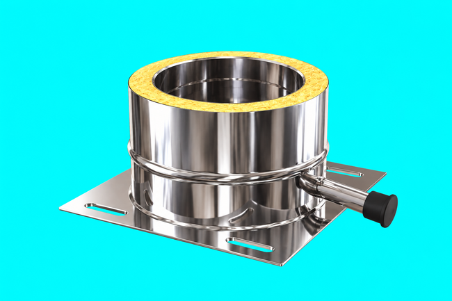 Edelstahlschornstein 1,0mm Premium Grundplatte universal DW 80