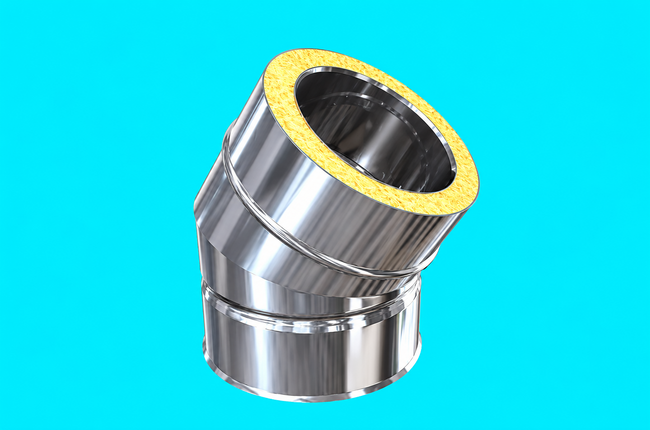 Edelstahlschornstein 0,8mm Premium Winkel 30° DW 80