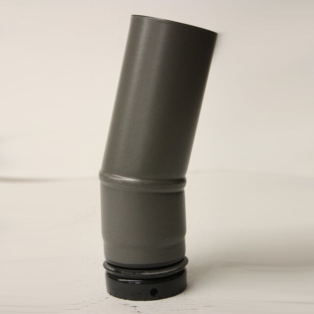 2-teiliger Pellet-Bogen geschweißt 15° DN 80 mm, gussgrau emailliert ohne Reinigungsöffnung