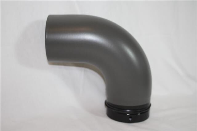 Pellet-Bogen glatt 90° DN 100 mm, gussgrau emailliert ohne Reinigungsöffnung
