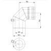 Luft Abgas System konzentrisch 90° Bogen mit Messtutzen lackiert DN 60/100