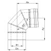 Luft Abgas System konzentrisch 93° Bogen lackiert DN 60/100