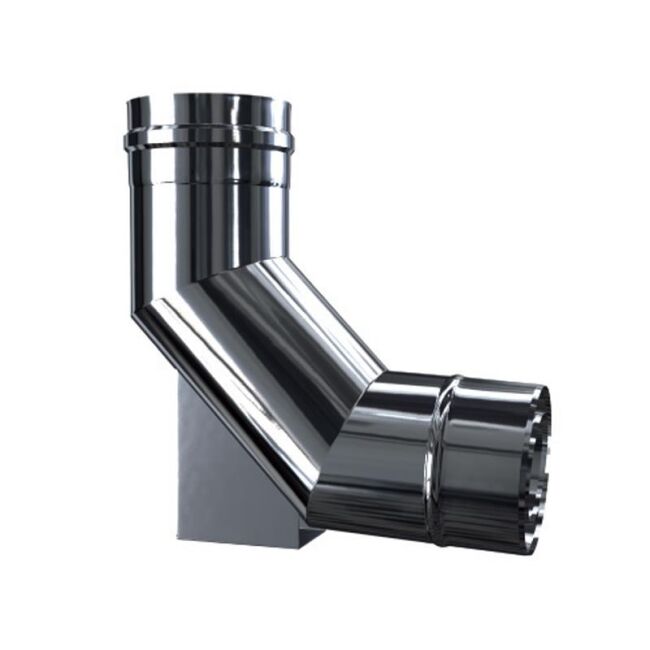 Luft Abgas System konzentrisch 93° Bogen mit Auflage lackiert DN 80/125