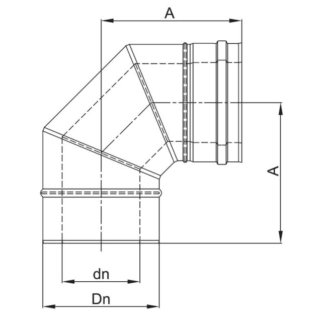 Luft Abgas System konzentrisch 90° Bogen lackiert DN 80/125