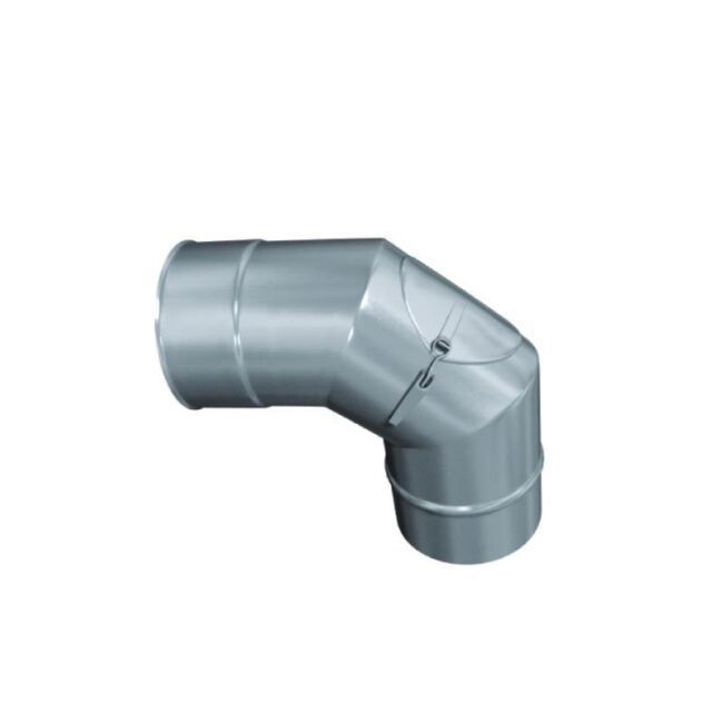 Edelstahlschornstein einwandig 0,5mm Bogen 90° starr mit Revision DN 80