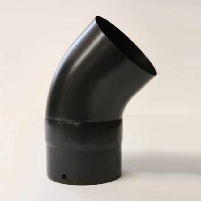 Bogen 45° DN 100 mm glatt ohne Reinigungsöffnung, High-Quality-Line matt schwarz