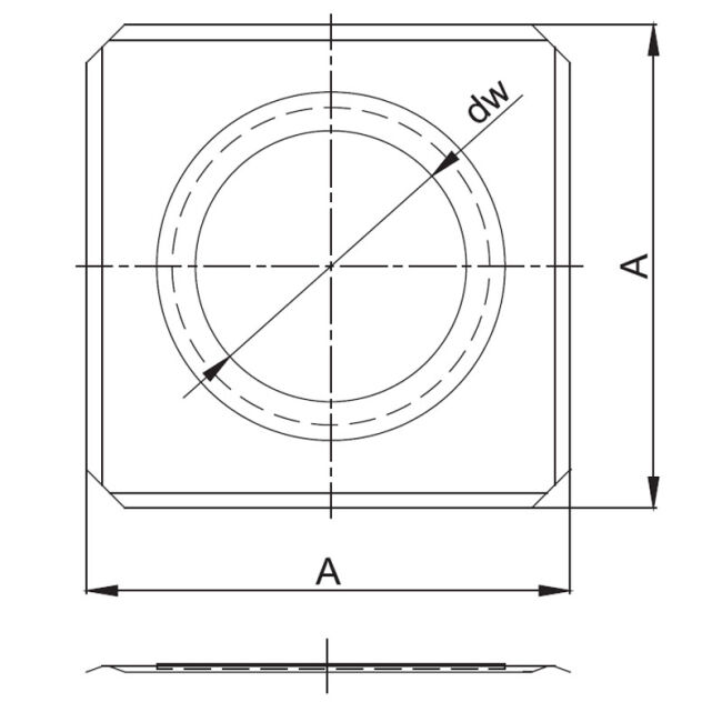 Luft Abgas System konzentrisch Deckenblende lackiert DN 125