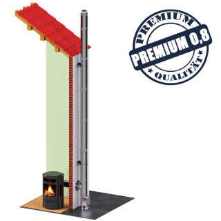 Edelstahlschornstein Bausatz doppelwandig  3,2 m DW 130 - SWPR08 
