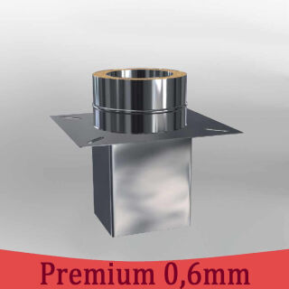 Edelstahlschornstein 0,6mm Premium Grundplatte für Kaminerhöhung, eckig Sondermaß