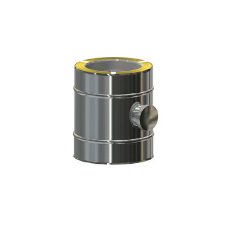 Edelstahlschornstein 0,6 Premium Längenelement L=250mm mit Meßstutzen 64x4