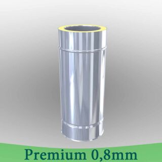 Edelstahlschornstein 0,8mm Premium Längenelement kürzbar 0 500 mm