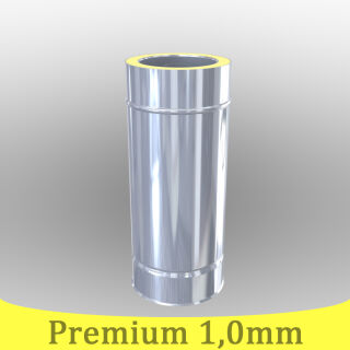 Edelstahlschornstein 1,0mm Premium Längenelement 1000 mm