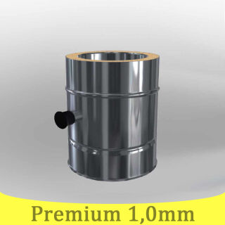 Edelstahlschornstein 1,0mm Premium Längenelement 250 mm mit Messstutzen 1/2