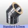 Edelstahlschornstein Winkel 45° DW 300