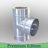 Edelstahlschornstein 0,8mm Premium T-Anschluss 90° DW 120