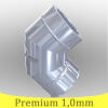 Edelstahlschornstein 1,0mm Premium Winkel 90° mit Revision DW 450